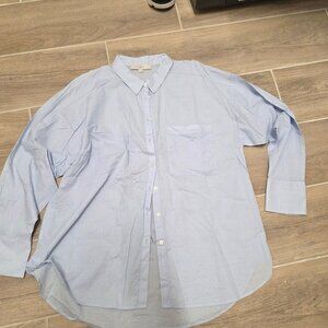 LOFT Blue Classic Collared Shirt